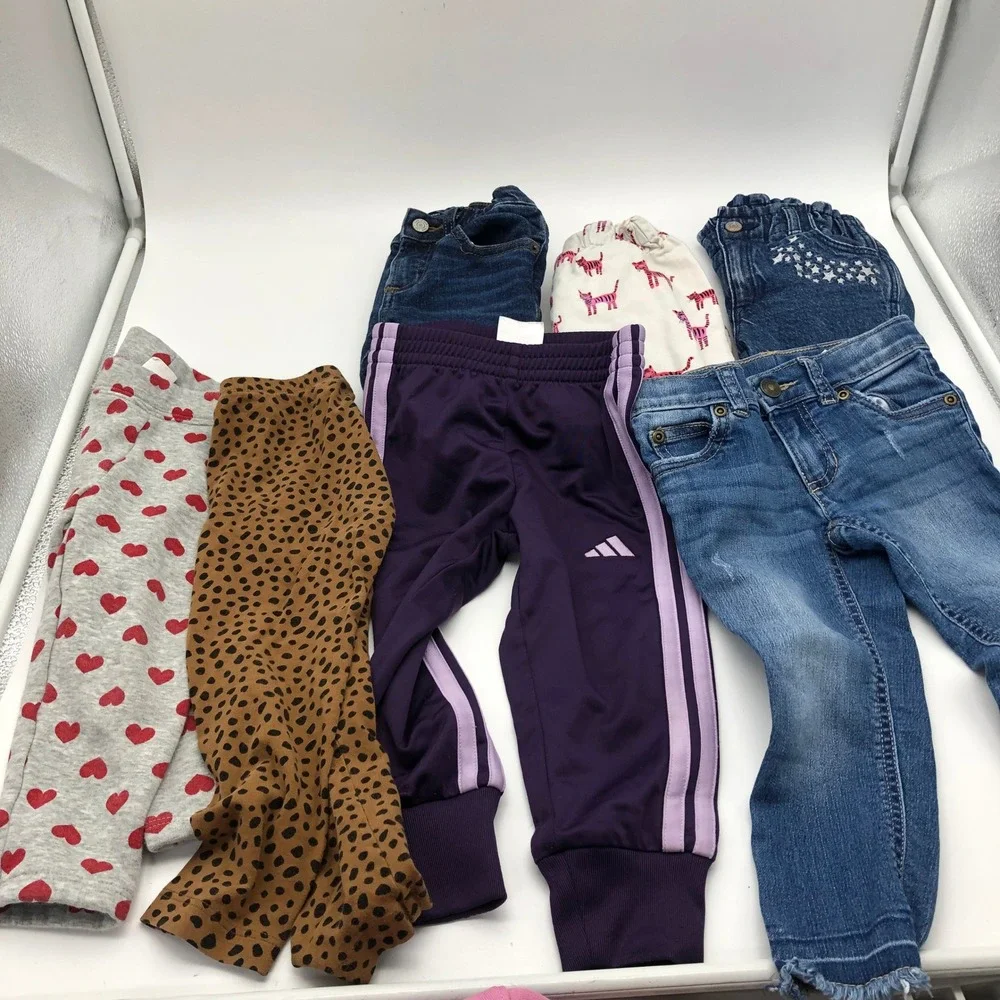 Girls 2T Pants Sweaters BUNDLE Fall Winter Jeans Sweatshirt Nike Gap Adidas